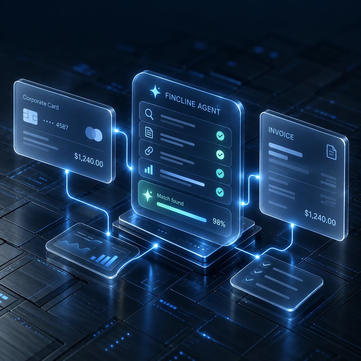 Fincline Agent reviewing a payment and invoice match