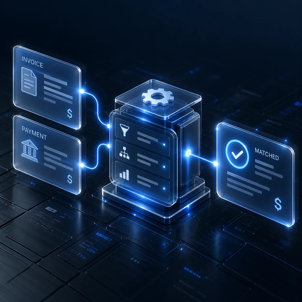 Rules engine matching payments and invoices